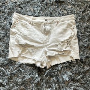 AEO hi-rise shortie jean shorts